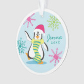 Ornement personnalisé de photo de pingouin (devant)