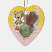 Ornement personnalisé de photo d'ours d'ange (Gauche)