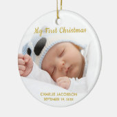 Ornement personnalisé de premier Noël pour bébé ga (Gauche)