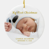 Ornement personnalisé de premier Noël pour bébé ga (Dos)