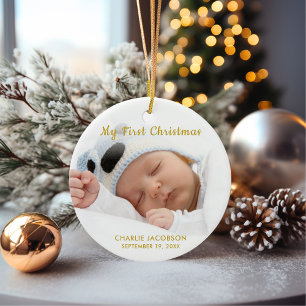 Ornement personnalisé de premier Noël pour bébé ga