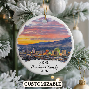 Ornement personnalisé de Reno, État du Nevada pers