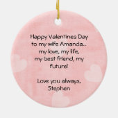 Ornement personnalisé de Valentine de cupidon de (Dos)