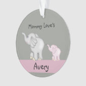 Ornement personnalisé d'éléphant de maman et de (devant)