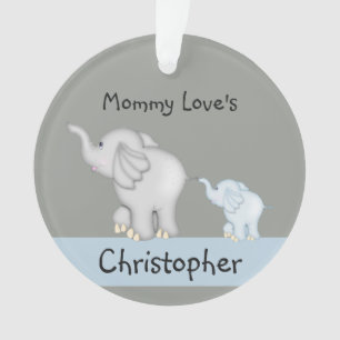 Ornement personnalisé d'éléphant de maman et de