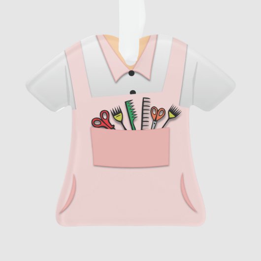 Ornement personnalisé d'esthéticien de coiffeur (devant)