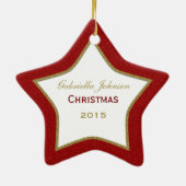 Ornement personnalisé d'étoile de Noël (Dos)