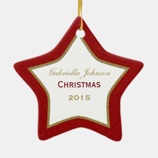 Ornement personnalisé d'étoile de Noël (Dos)