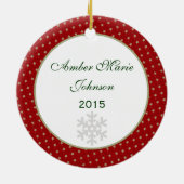 Ornement personnalisé d'ours de Noël (Dos)