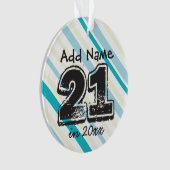 Ornement personnalisé du 21e anniversaire (devant)
