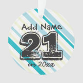 Ornement personnalisé du 21e anniversaire (devant)