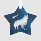 Ornement personnalisé en forme de chien Border Col (devant)