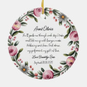 Ornement personnalisé Godmère Baptême Merci (Dos)