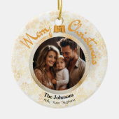 Ornement personnalisé Gold Snowflake (Devant)