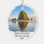 Ornement personnalisé Haystack Rock, Oregon sur me (Gauche)