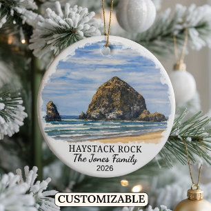 Ornement personnalisé Haystack Rock, Oregon sur me