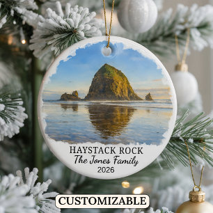 Ornement personnalisé Haystack Rock, Oregon sur me