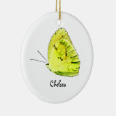 Ornement personnalisé jaune de papillon de soufre (Droite)