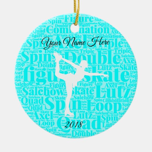 Ornement personnalisé par glace de patinage (Devant)