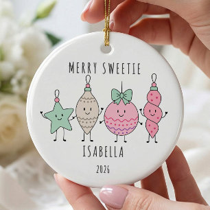 Ornement personnalisé pour fille Merry Sweetie