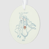 Ornement personnalisé premier par Noël de marié de (devant)