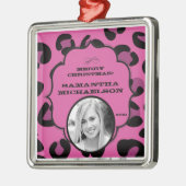 Ornement personnalisé rose léopard noir (Gauche)