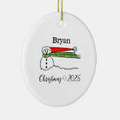 Ornement personnalisé Windy Snowman (Droite)