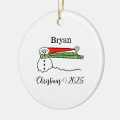 Ornement personnalisé Windy Snowman (Gauche)