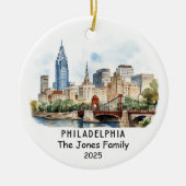 Ornement Philadelphie personnalisé, Pennsylvanie (Devant)