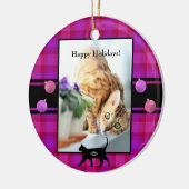 Ornement photo avec graphique de chat et texte HAM (Gauche)