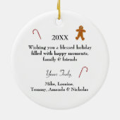 Ornement photo avec graphique de chat et texte HAM (Dos)