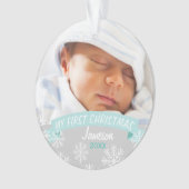 Ornement photo | Baby Boy First Christmas (devant)