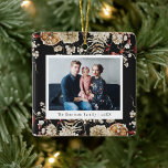 Ornement photo botanique<br><div class="desc">Ornement photo botanique. Célébrez la saison avec notre ornement de la collection de cartes de vacances de Noël Boho Noir Botanical. Avec un espace pour deux photos, une à l'avant et l'autre à l'arrière, cet ornement capture l'élégance festive. Personnalisez-le avec des photos chères et ajoutez une touche spéciale à votre...</div>