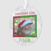 Ornement photo de chat de chat de Noël mignon (devant)