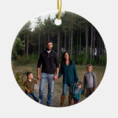 Ornement photo de famille de Noël Damask (Devant)