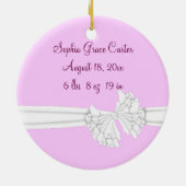 Ornement photo de fille de garçon rose et blanc (Dos)