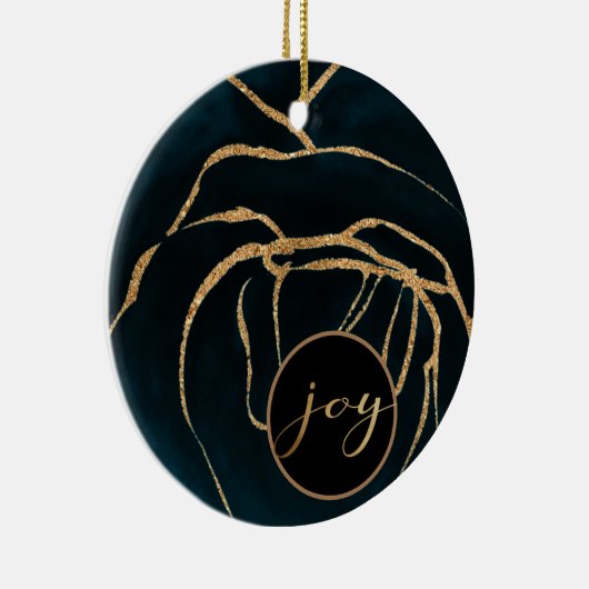 ornement photo de joie bleu saphir et or (Droite)