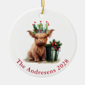 Ornement photo de la Couronne de Vache de Highland (Devant)