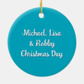 Ornement photo de Noël de plage Starfish Bleu (Dos)