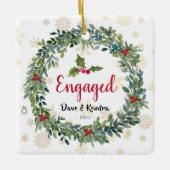 Ornement photo de Noël des flocons d'or (Devant)