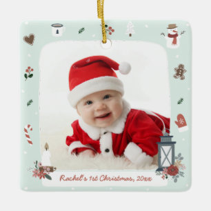 Ornement photo de Noël du village nordique
