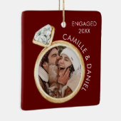 Ornement photo de Noël Fiançailles moderne (Droite)