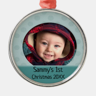 Ornement photo de Noël personnalisé pour bébé