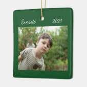 Ornement photo de Noël vert (Gauche)