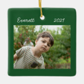 Ornement photo de Noël vert (Devant)