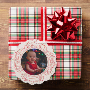 Ornement photo de Noël Vintage rouge