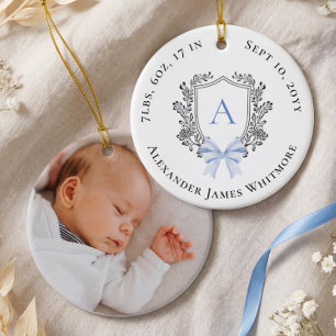 Ornement photo de statistiques de naissance avec m