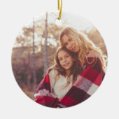 Ornement photo de vacances avec nom de famille et  (Devant)