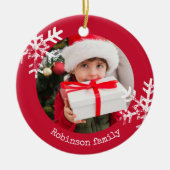 Ornement photo en cercle rustique avec flocons de (Devant)