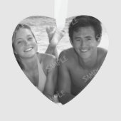 Ornement photo en forme de coeur du Fiançailles de (dos)